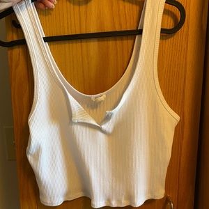 White Garage Cropped Tank